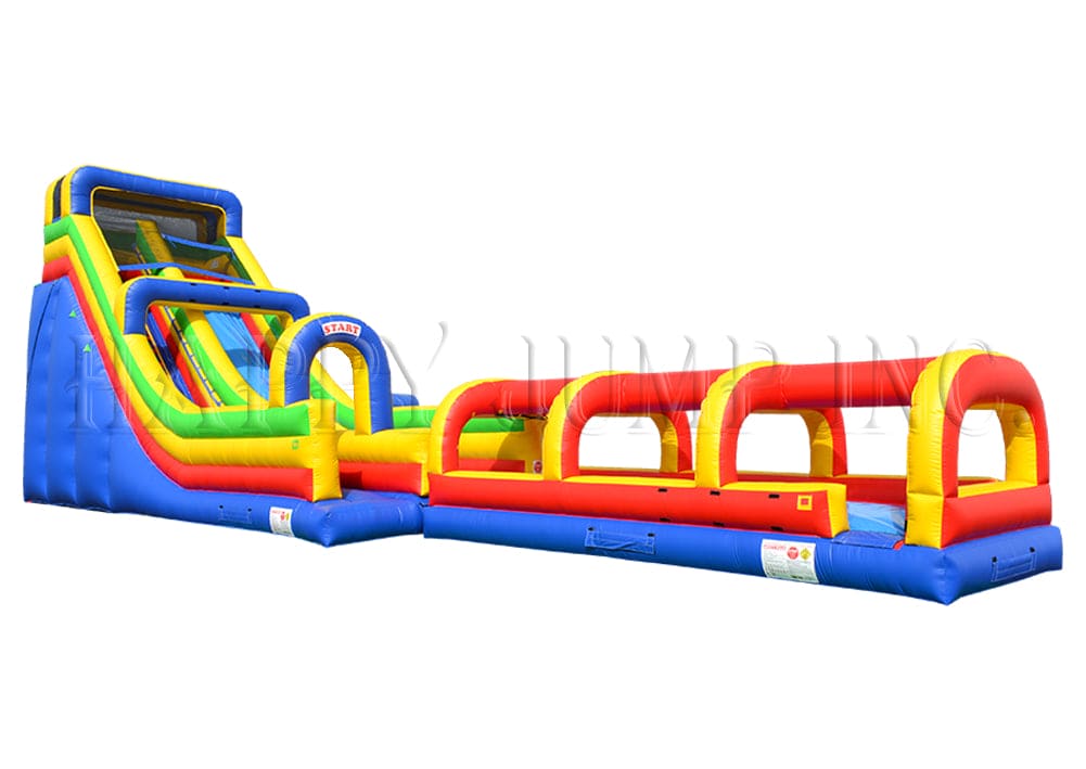 24' Single Lane Slide w/ Slip and Slide - WS4155 - Happy Jump