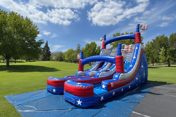 Blazer Wave Patriotic Water Slide | Commercial Inflatable Water Slide  - WS4160-P