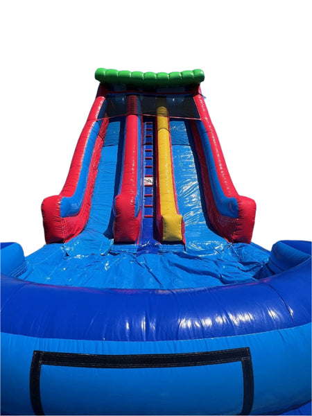 19 Foot Double Splash Water Slide