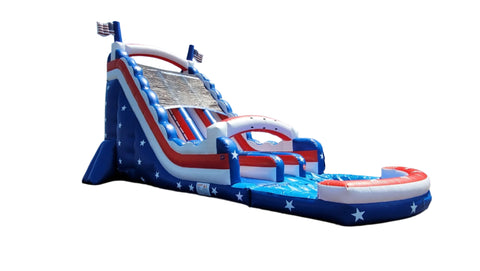 22 Foot Patriotic Double Lane Water Slide