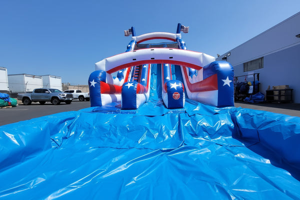 22 Foot Patriotic Double Lane  [Inflatable Water Slides for Sale]