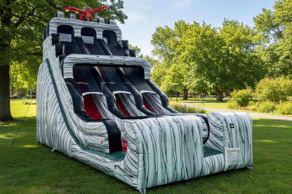 [24' Double Lane Dragon Slide] Commercial Inflatable Slide