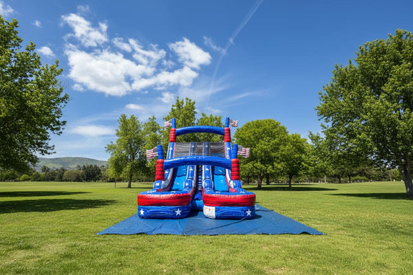 Blazer Wave Patriotic Water Slide | Commercial Inflatable Water Slide  - WS4160-P