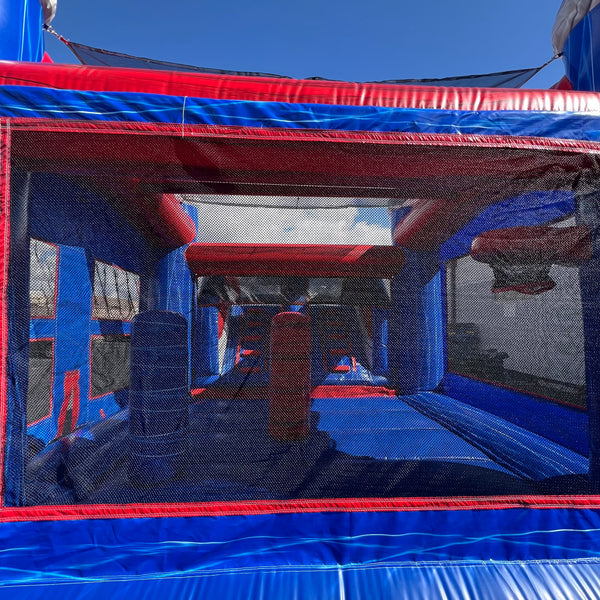 Patriot Combo Double Lane Commercial Inflatable Bounce House Combo - CO2186