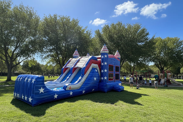 Patriot Combo Double Lane Commercial Inflatable Bounce House Combo - CO2186