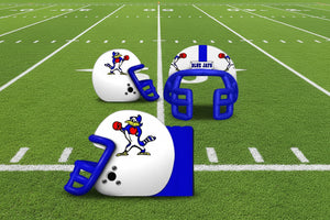 deflating an inflatable football helmet run through Custom Inflatable Football Tunnels