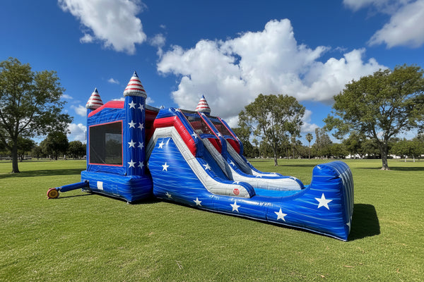 Patriot Combo Double Lane Commercial Inflatable Bounce House Combo - CO2186