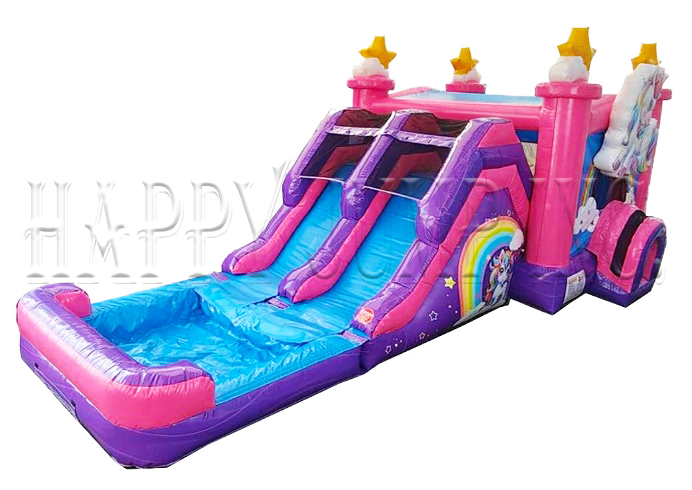 5-in-1 Super Combo Double Lane Unicorn With Pool and Stopper