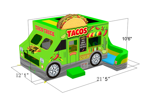Taco Truck | 6 in 1 Jump & Slide Wet/dry Combo CO2417