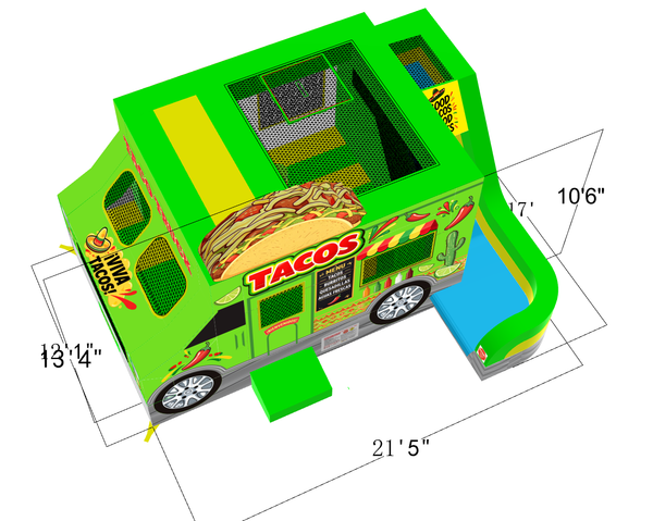 Taco Truck | 6 in 1 Jump & Slide Wet/dry Combo CO2417