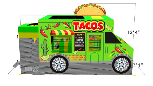 Taco Truck | 6 in 1 Jump & Slide Wet/dry Combo CO2417
