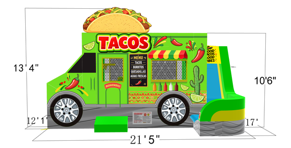 Taco Truck | 6 in 1 Jump & Slide Wet/dry Combo CO2417