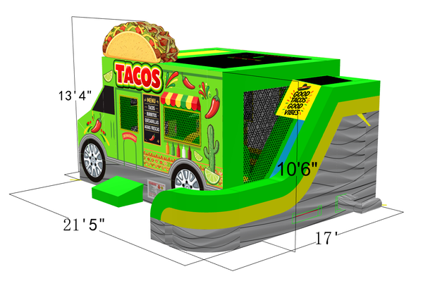 Taco Truck | 6 in 1 Jump & Slide Wet/dry Combo CO2417
