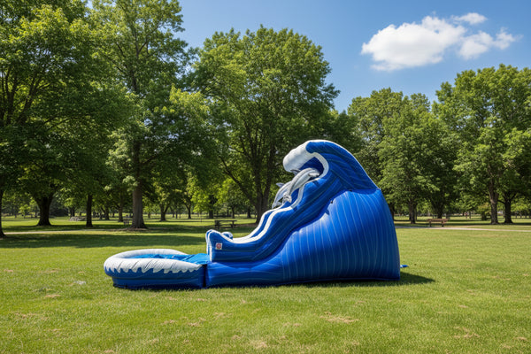 [18' Double Drop Wave Slide Pool] Inflatable Water Slides