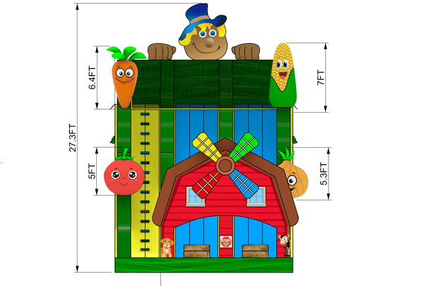 Fall festival inflatable bounce house slide