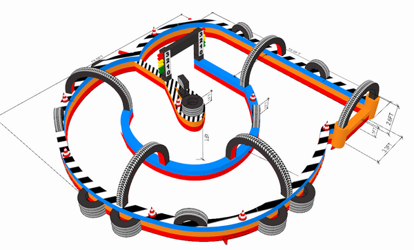 [Turbo 500 Inflatable RC Race Track] Commercial Inflatable Interactive Game