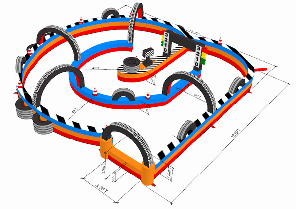 [Turbo 500 Inflatable RC Race Track] Commercial Inflatable Interactive Game