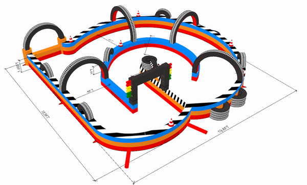 [Turbo 500 Inflatable RC Race Track] Commercial Inflatable Interactive Game