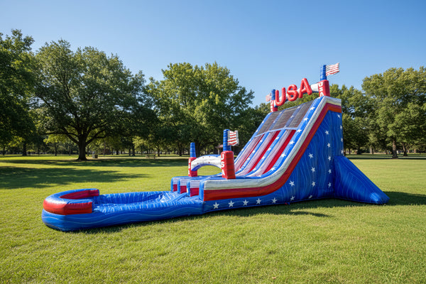 [Caribbean Bay Patriotic Water Slide] Commercial Inflatable Water Slides 