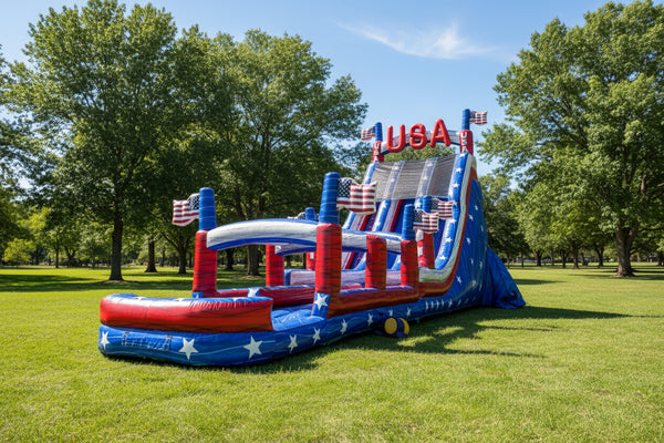 [Caribbean Bay Patriotic Water Slide] Commercial Inflatable Water Slides 
