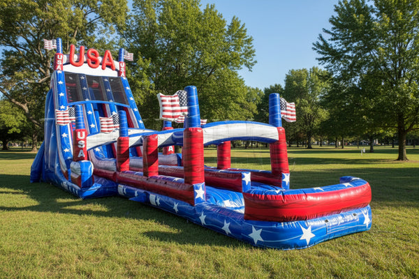 [Caribbean Bay Patriotic Water Slide] Commercial Inflatable Water Slides 