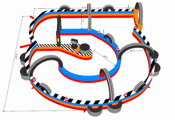 [Turbo 500 Inflatable RC Race Track] Commercial Inflatable Interactive Game