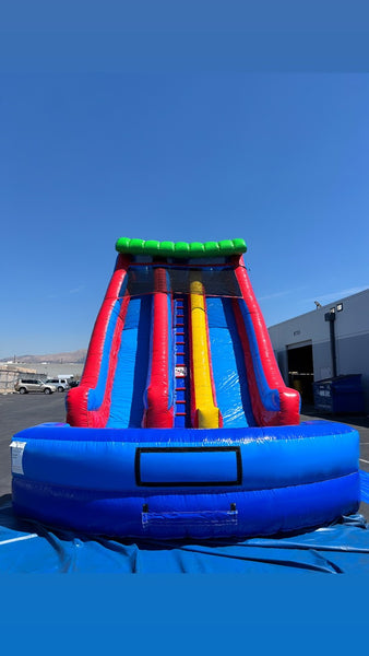 19 Foot Double Splash Water Slide