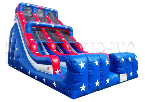 24' Double Lane Slide - Patriotic - SL3160-P