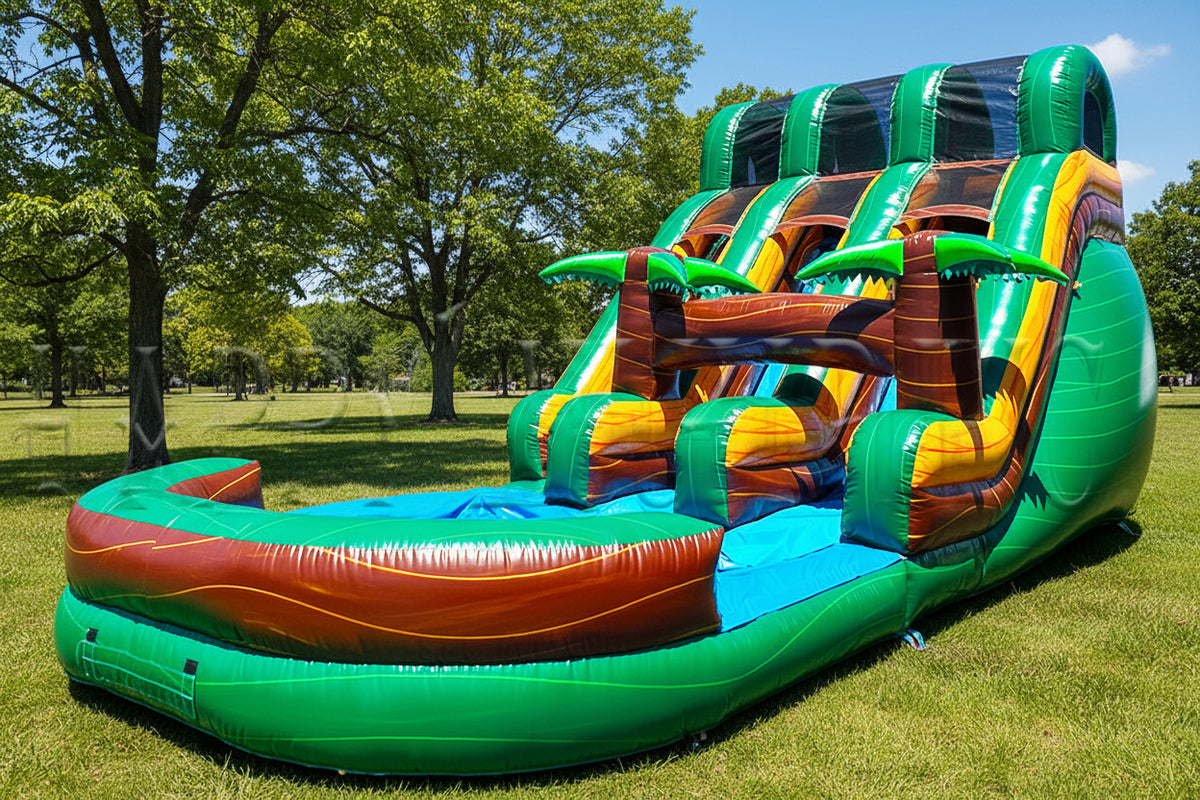 Green Malibu Inflatable Water Slide | Commercial Inflatable Water Slide