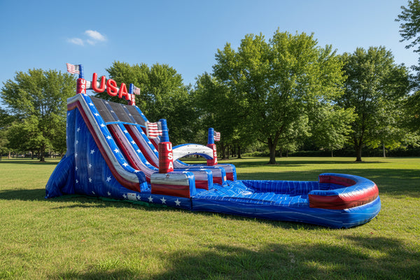 [Caribbean Bay Patriotic Water Slide] Commercial Inflatable Water Slides 