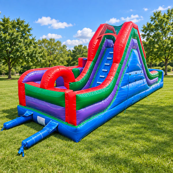 Commercial Inflatable Dual Lap Obstacle Course wet and dry