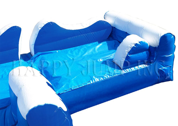 [18' Double Drop Wave Slide Pool Inflatable Water Slides