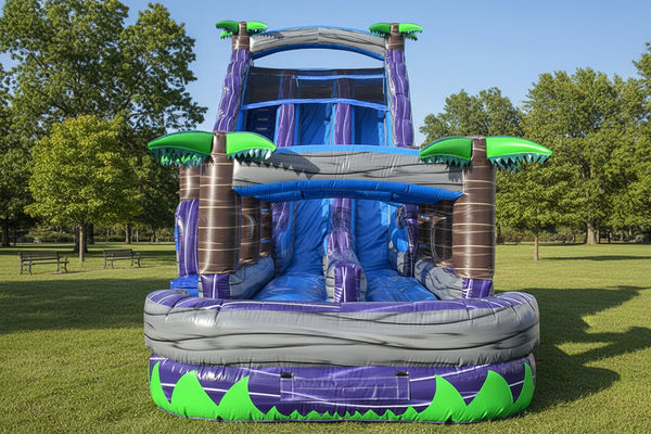 [22 Foot Double Bay W/Slip Slide] Commercial Inflatable Water Slides 
