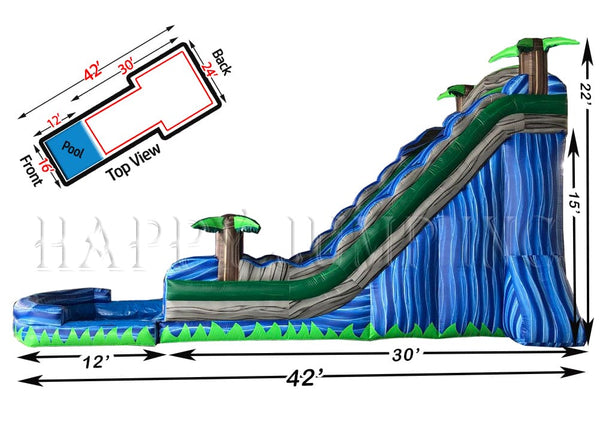 Blue Bay Water Slide (22' Double) - WS4151