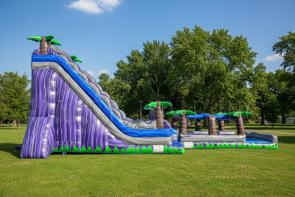 [22 Foot Double Bay W/Slip Slide] Commercial Inflatable Water Slides 