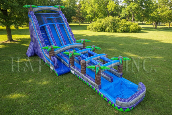 [22 Foot Double Bay W/Slip Slide] Commercial Inflatable Water Slides 