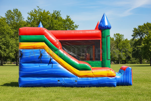 [5x Jump & Splash Castle] Commercial Inflatable Bounce House Combo