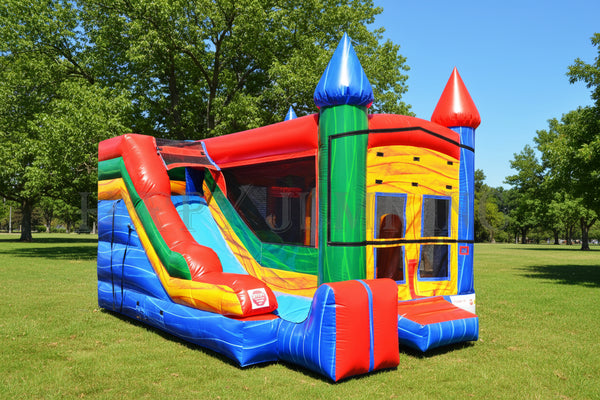[5x Jump & Splash Castle] Commercial Inflatable Bounce House Combo