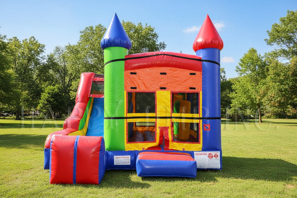 [5x Jump & Splash Castle] Commercial Inflatable Bounce House Combo